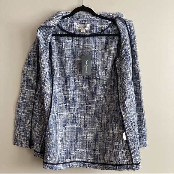 NWT Sara Campbell Blue Button Down Tweed Shirt Jacket XS - Picture 9 of 9